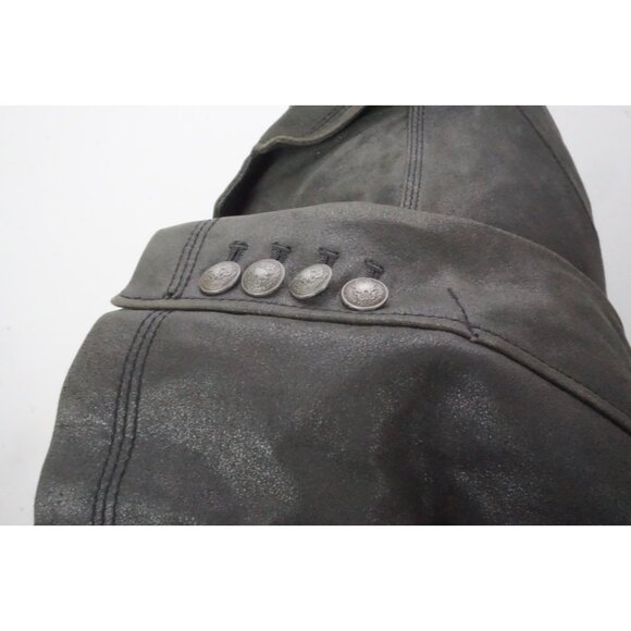 John Varvatos Triple Needle Stitching Cracked Goat Leather Brown Jacket M NEW - Picture 3 of 8